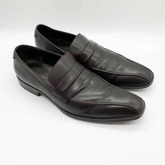 Calvin Klein Other - Men’s Calvin Klein Elkan Slip On Leather Loafers in Dark Brown Size 10.5M
